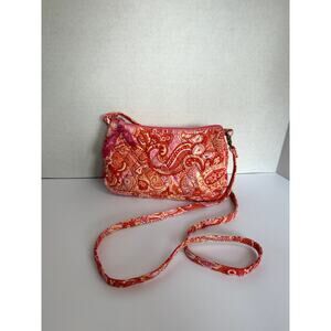 Vera Bradley Sherbet Paisley‎ Hobo Crossbody Bag – Pink & Orange Quilted Purse